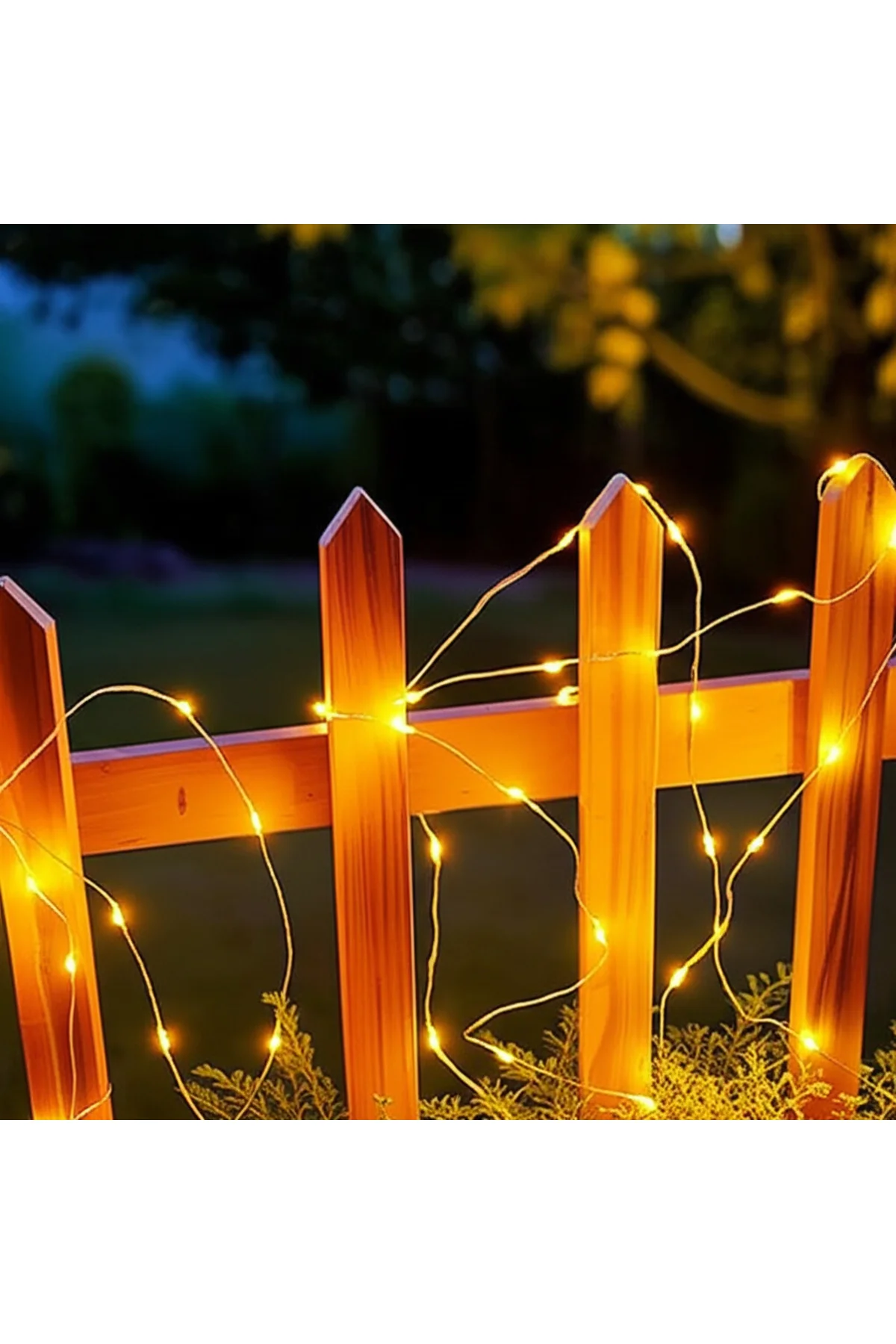 Solar Peri LED Işık 20 Metre 200 LED Gün Işığı 8 Fonksiyonlu Su G