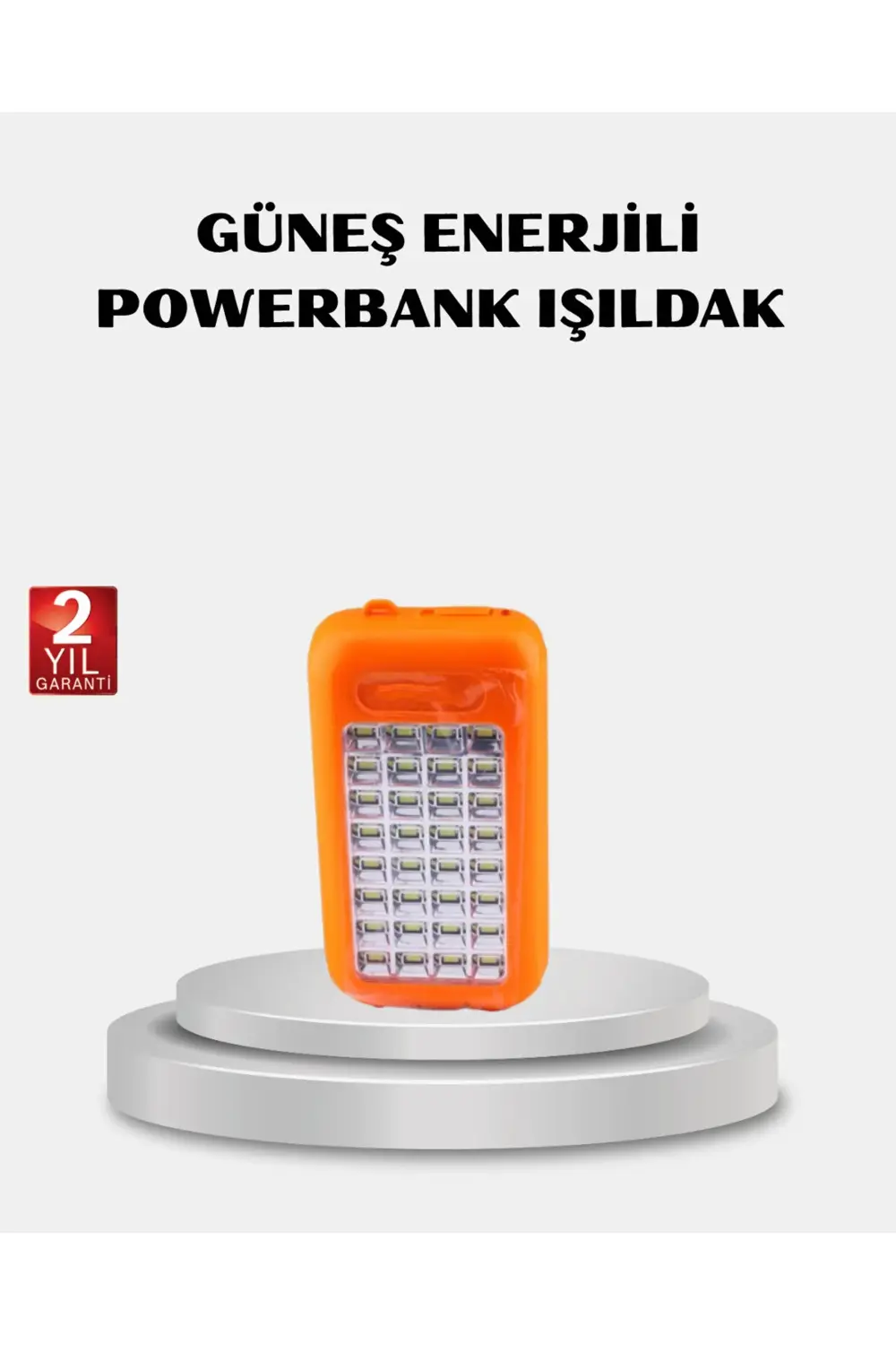 Solar Powerbank 10000 mAh LED Kamp Lambalı Taşınabilir Şarj Cihaz