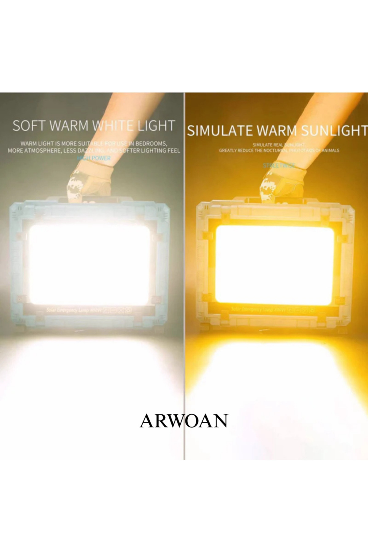Solar Şarjlı 200W LED Acil Durum Lambası Yüksek Aydınlatma Gücü