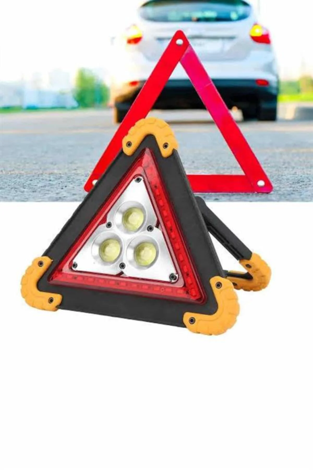 Solar Şarjlı Çok Fonksiyonlu Reflektör Işıklı Ikaz Lambası Acil D