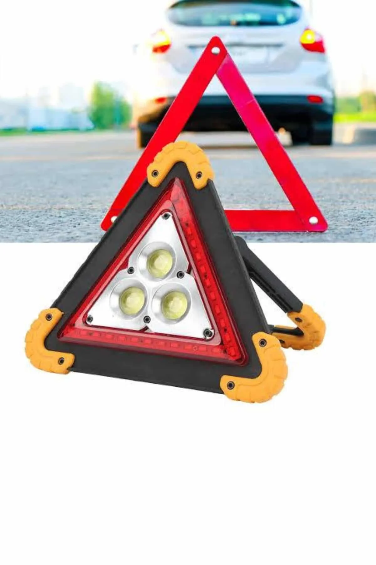 Solar Şarjlı Çok Fonksiyonlu Reflektör Işıklı Ikaz Lambası Acil D