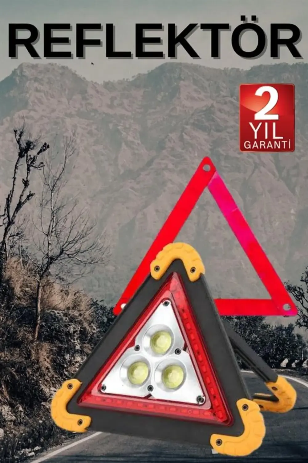 Solar Şarjlı Çok Fonksiyonlu Reflektör Işıklı Ikaz Lambası Acil D