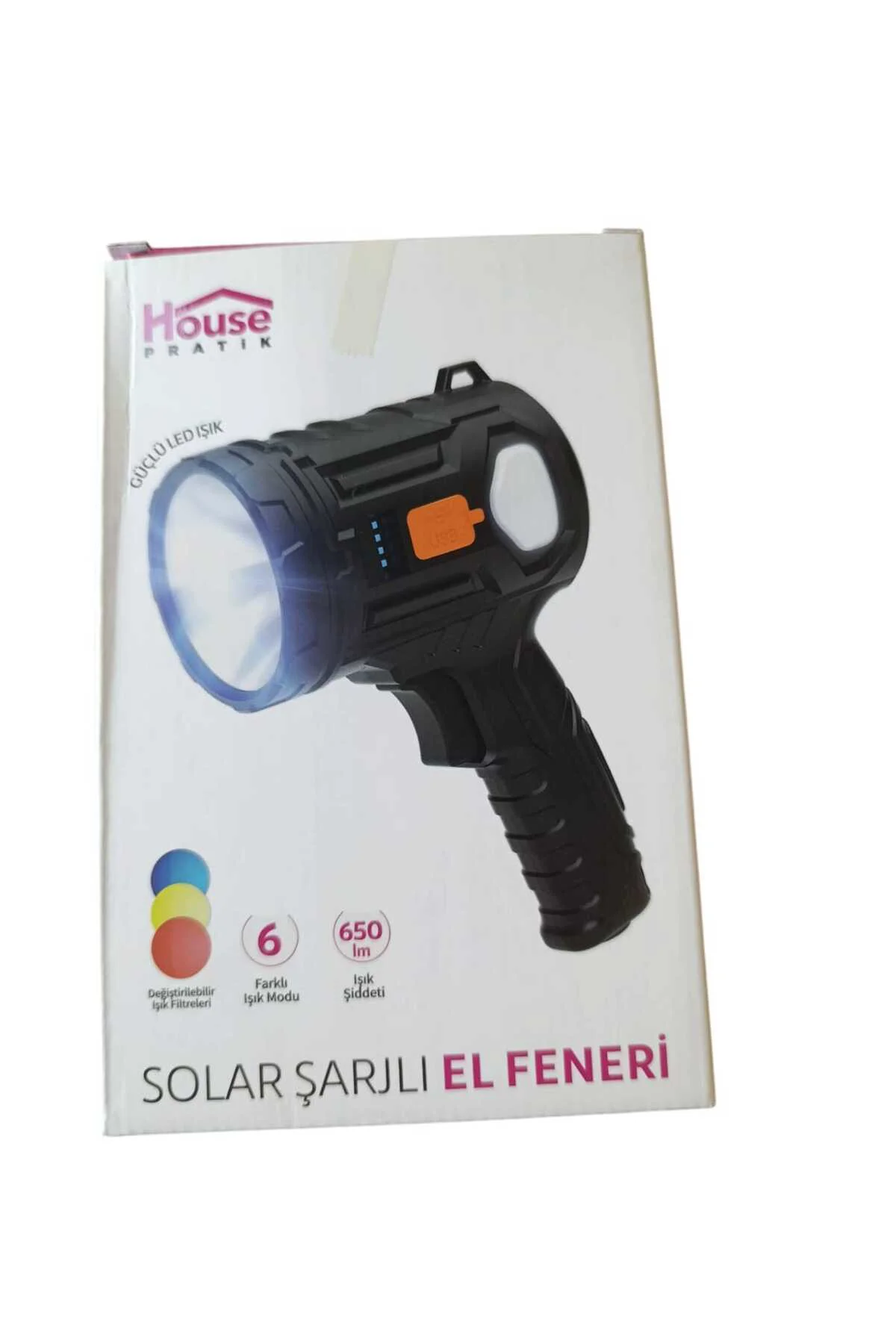 Solar Şarjlı El Feneri