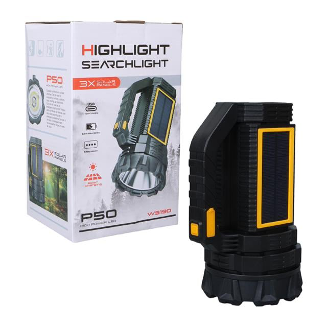 Solar Şarjlı El Feneri Uzun Mesafe Işıldak MX-W5190-P50 (4741)