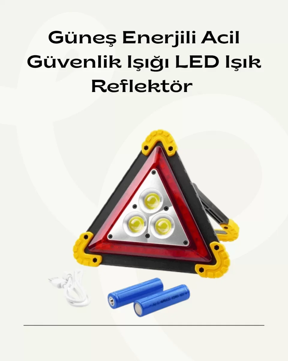 Solar Şarjlı Üçgen LED Park ve İkaz Lambası - Lisinya Fiyatı, Yorumları ve Özellikleri