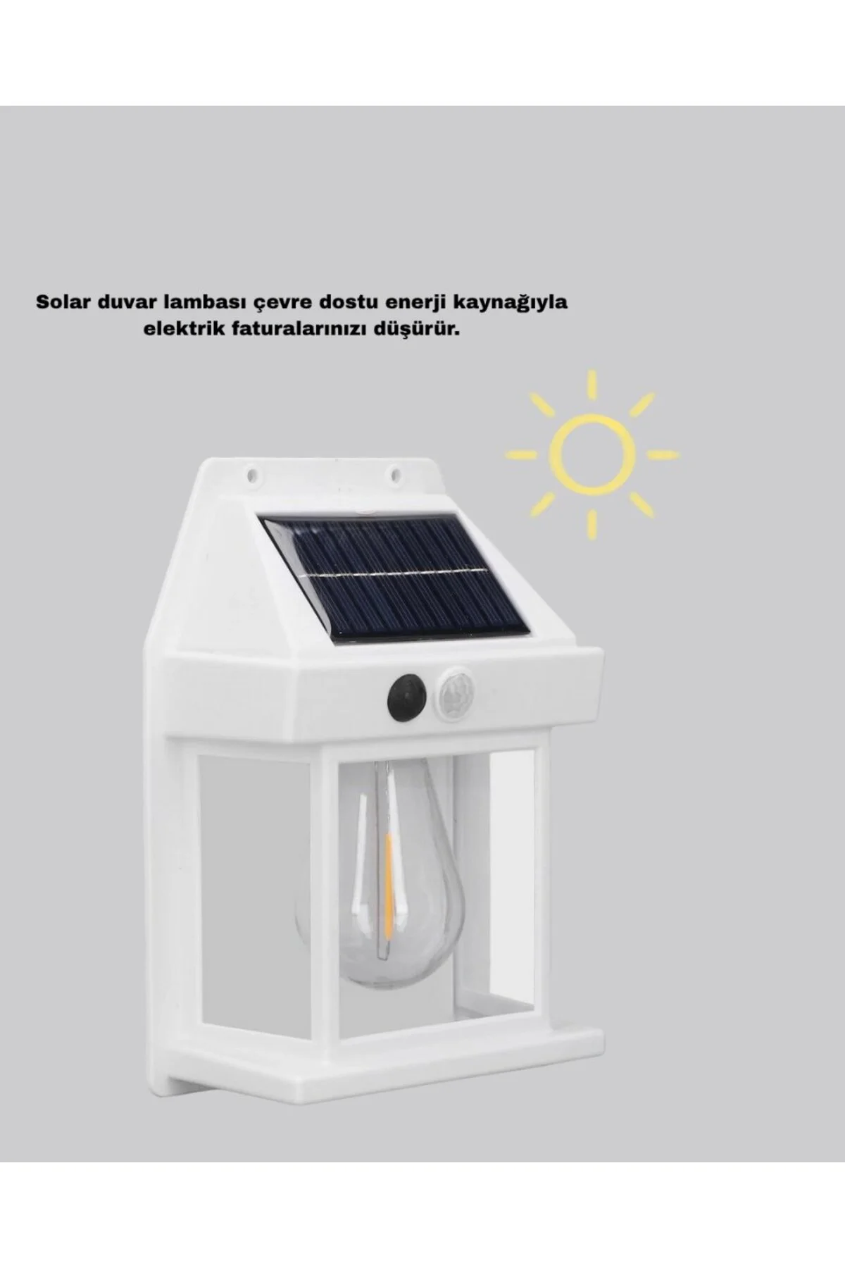Solar Sensörlü Dış Mekan Lamba 3 Işık Modlu Ve Ip65 Dayanıklı