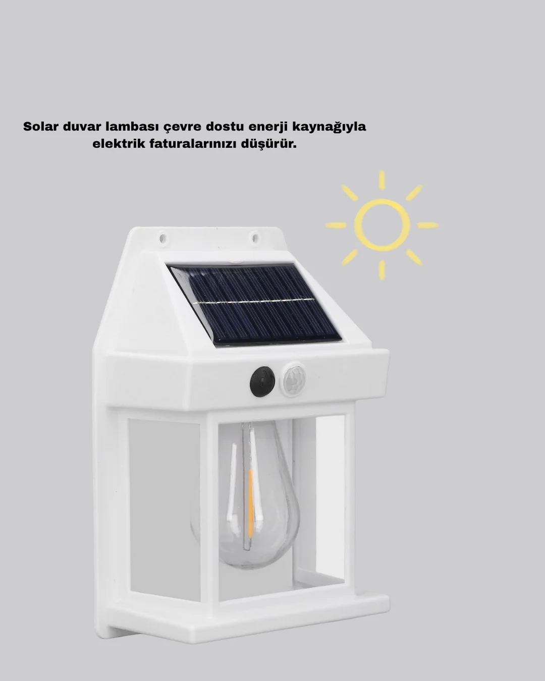 Solar Sensörlü Dış Mekan Lamba 3 Işık Modlu ve IP65 Dayanıklı Solar Sensörlü Dış Mekan Lamba 3 Işık Modlu ve IP65 Dayanıklı