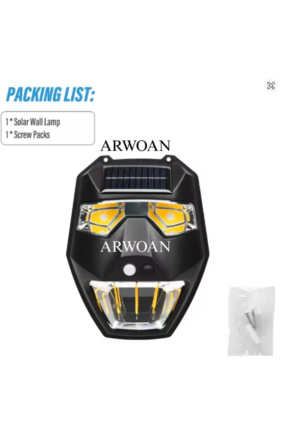 Solar Sensörlü Duvar Lambası Güneş Enerjili LED Dış Mekan Aydınla