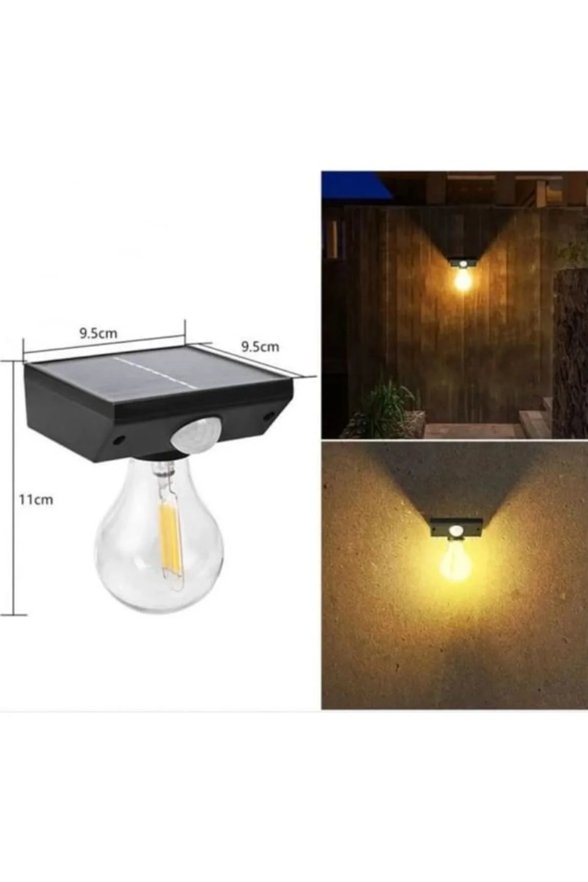 Solar Sensörlü LED Ampul Lamba - Güneş Enerjili - Dış Mekan Aydın