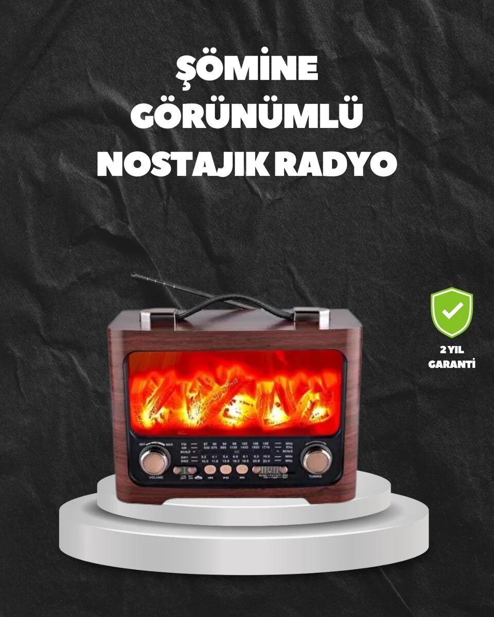 Solar Şömine Işıklı Bluetooth Hoparlör – Radyo USB TF Destekli