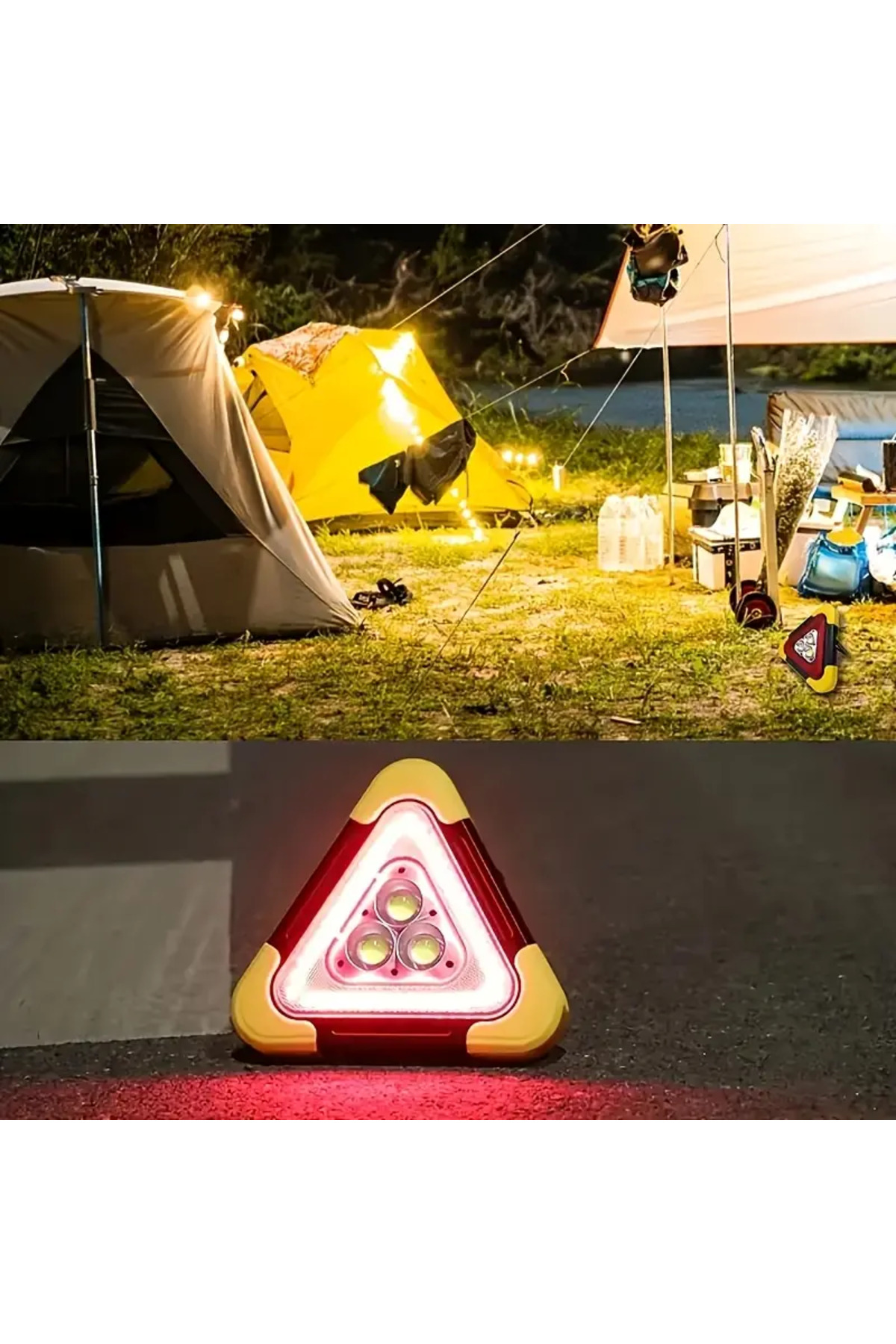 Solar Üçgen Reflektör Şarjlı Işık Powerbank Özellikli Katlanabili