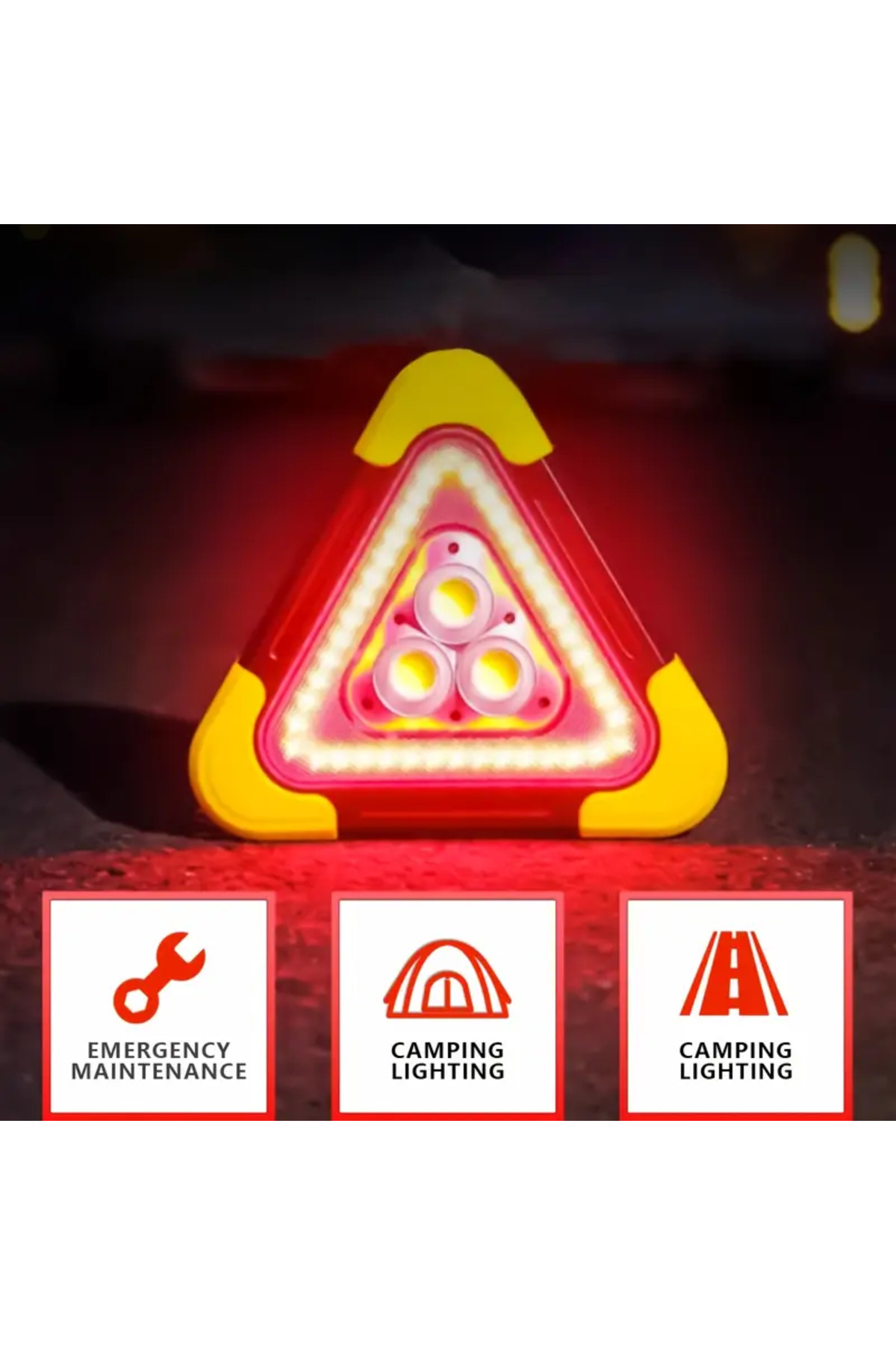 Solar Üçgen Reflektör Şarjlı Işık Powerbank Özellikli Katlanabili