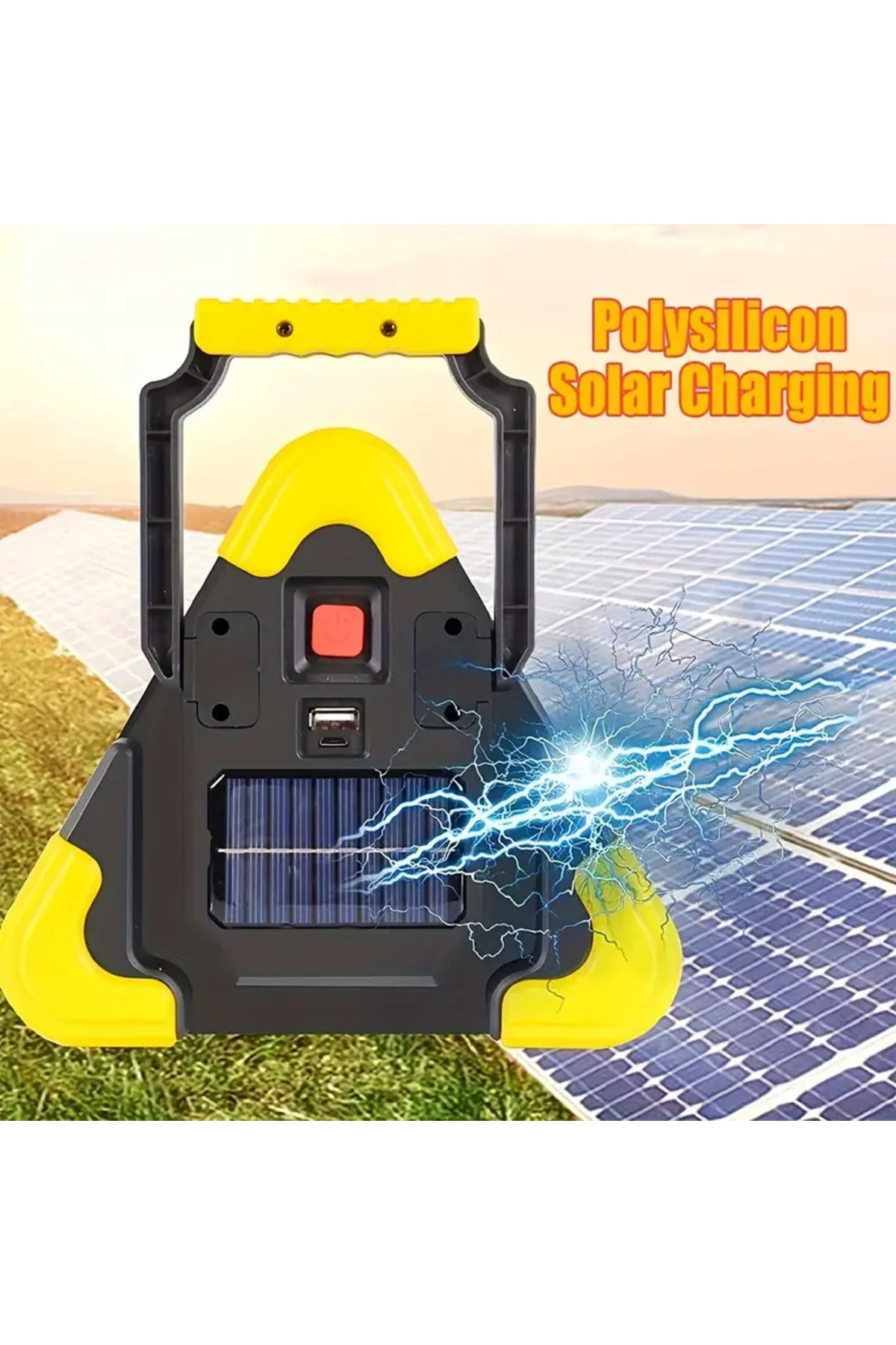 Solar Üçgen Reflektör Şarjlı Işık Powerbank Özellikli Katlanabili