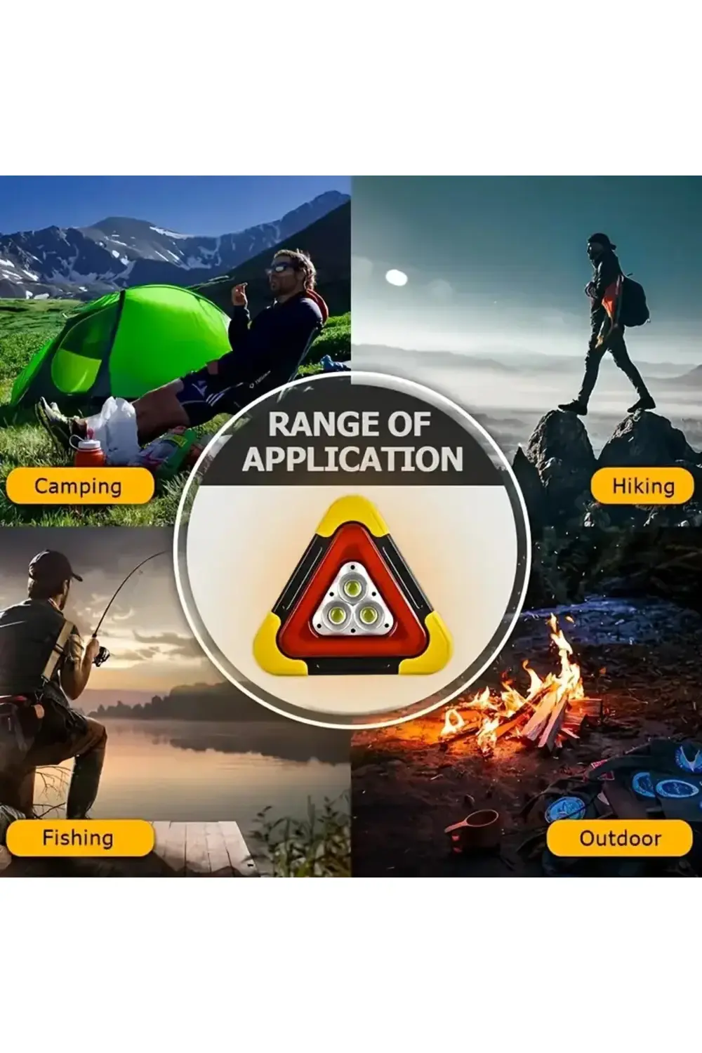 Solar Üçgen Reflektör Şarjlı Işık Powerbank Özellikli Katlanabili