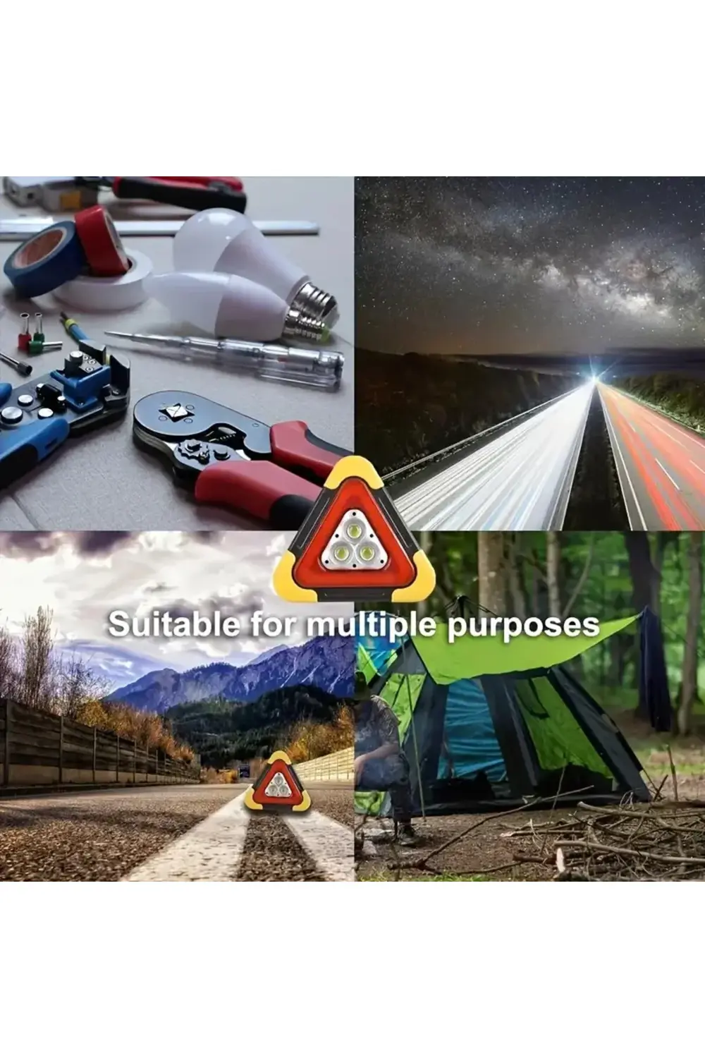 Solar Üçgen Reflektör Şarjlı Işık Powerbank Özellikli Katlanabili