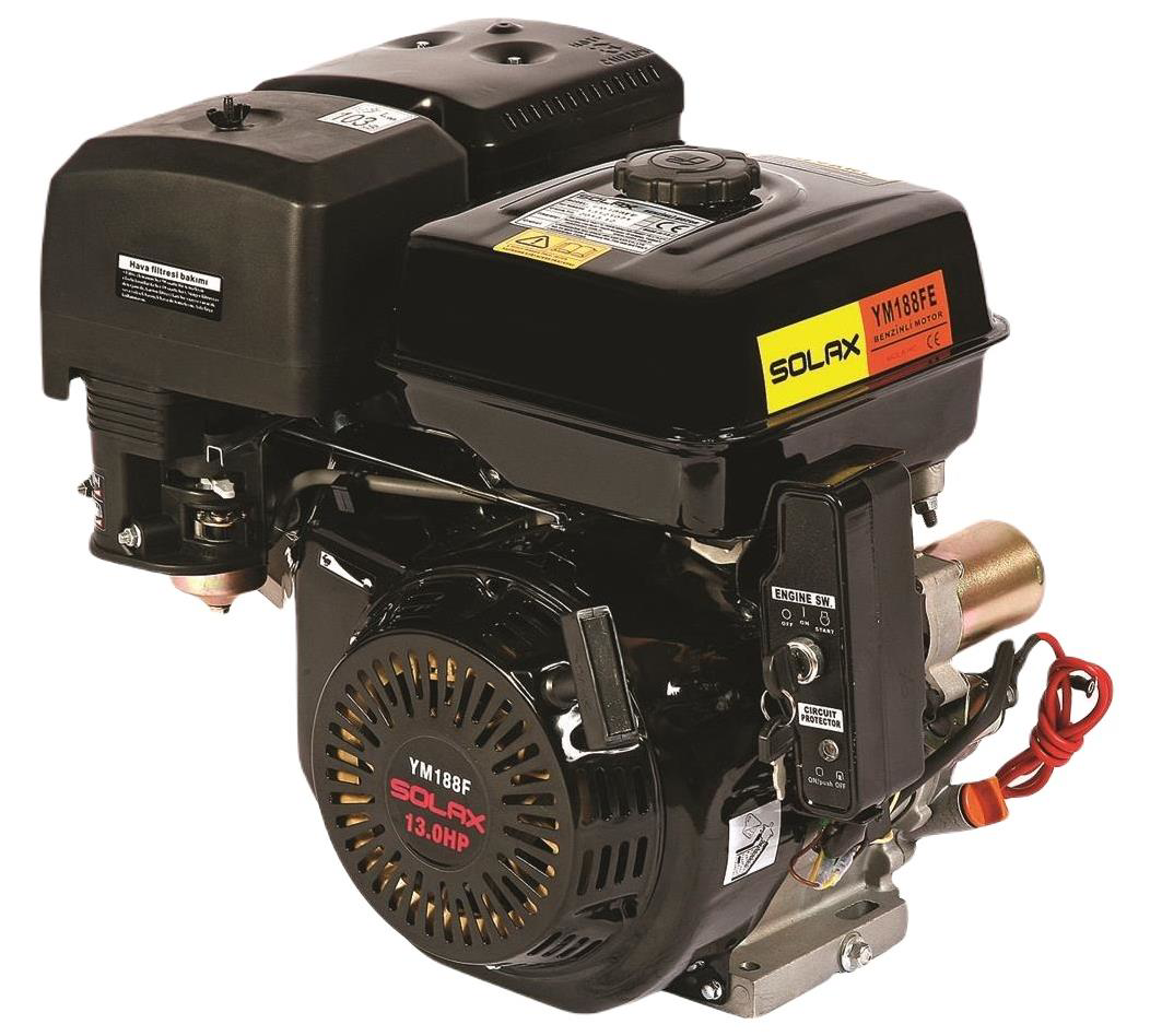 Solax YM188FE Marşlı Benzinli Motor Kamalı Krank 25 mm 13 Hp