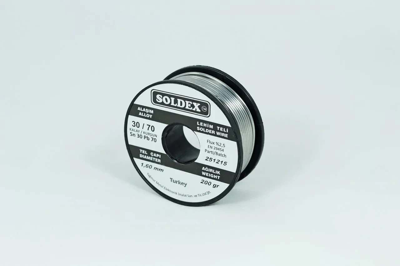Soldex 30-70 Lehim Teli 200 Gr 1,6 Mm Sn:30 - Pb:70