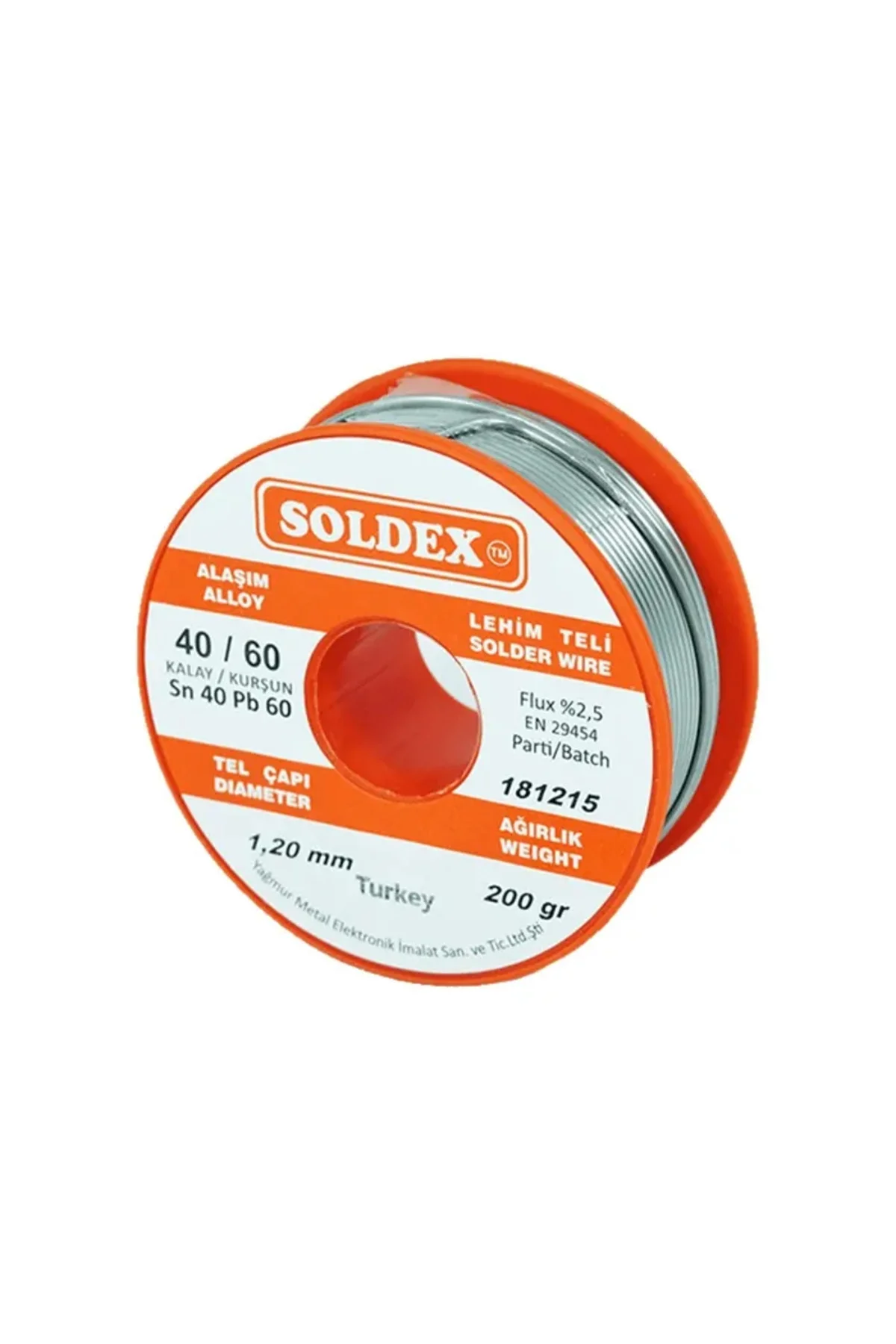 Soldex 40-60 Lehim Teli 200 Gr 1.6 mm- Sn:40 / Pb:60