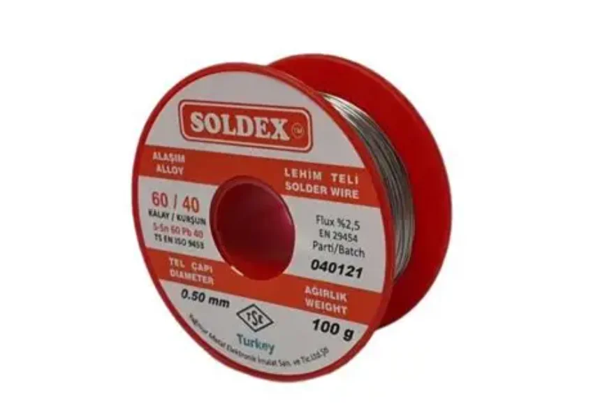 Soldex 60/40 Lehim Teli 100 gr 0,50 mm (Sn:60 / Pb:40)