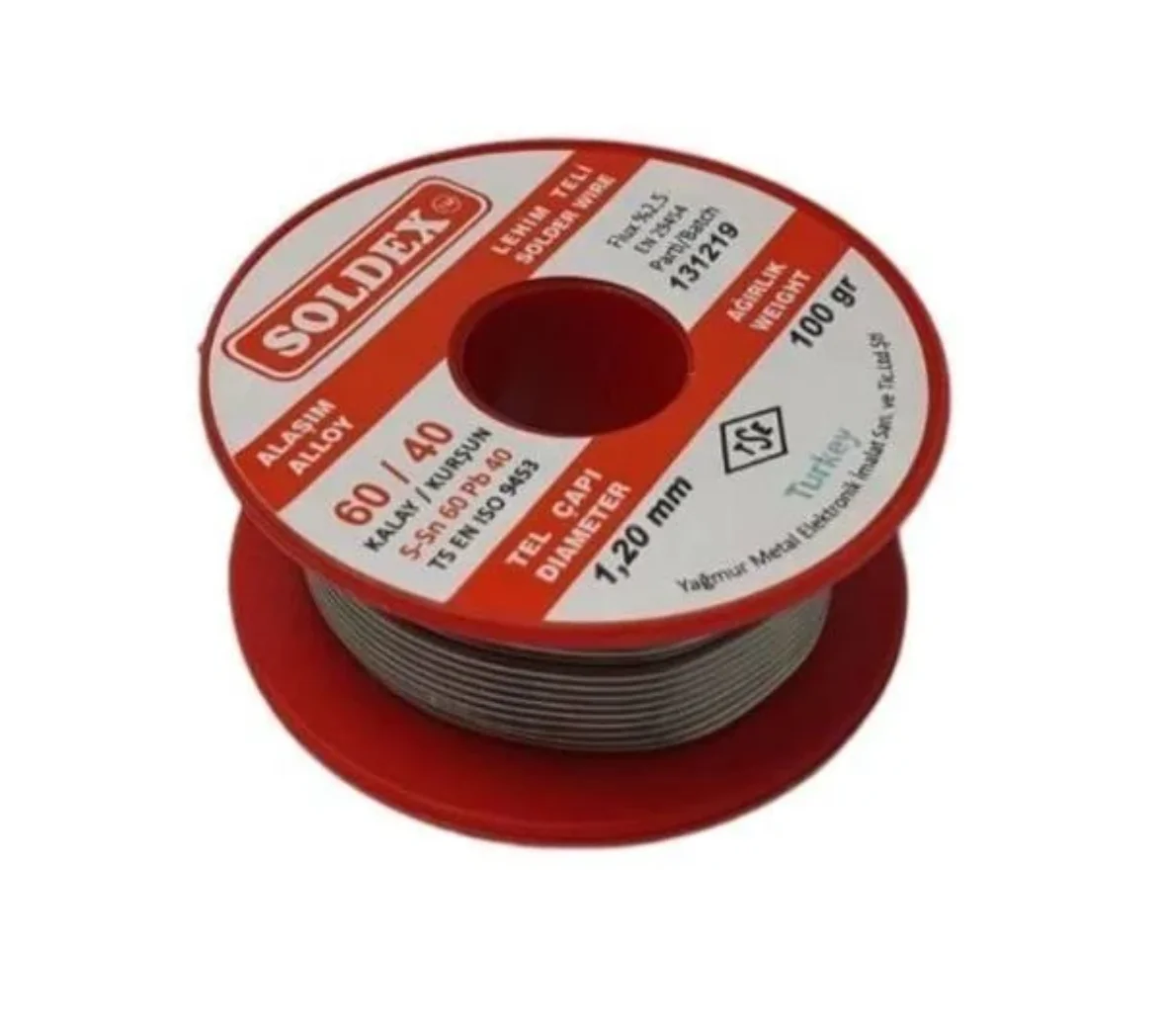 Soldex 60/40 Lehim Teli 100 gr 1.20 mm (Sn:60 / Pb:40)