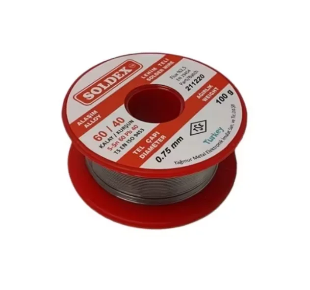 Soldex 60/40 Lehim Teli 100 gr 0,75 mm (Sn:60 / Pb:40)