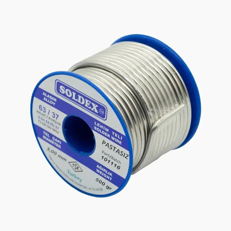 Soldex 63-37 Pastasız Vitray Lehim Teli 3000 Gr 3 Mm