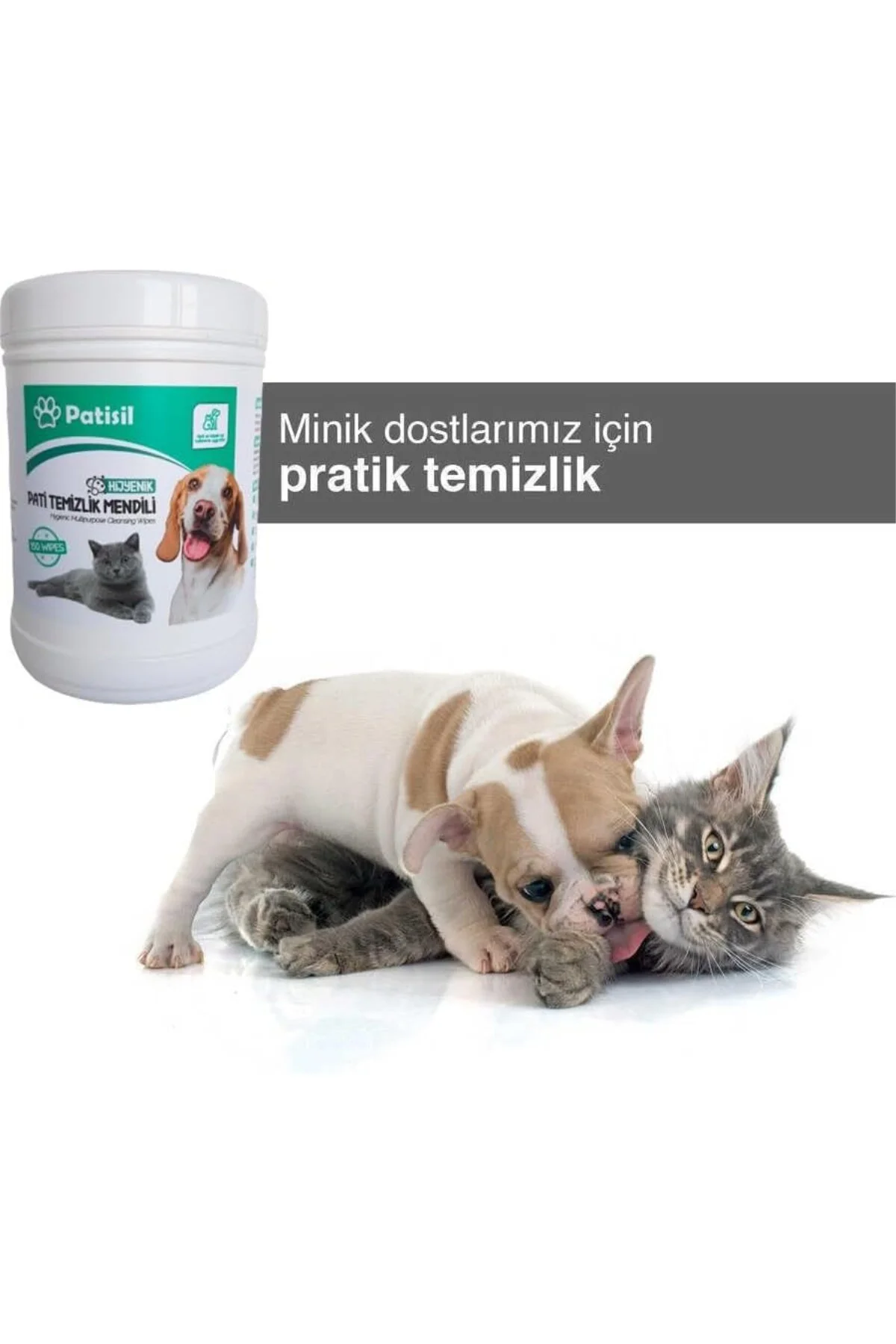 SOLE Patisil Evcil Hayvan Tüy Ve Pati Temizleme Mendili 150'li Pr