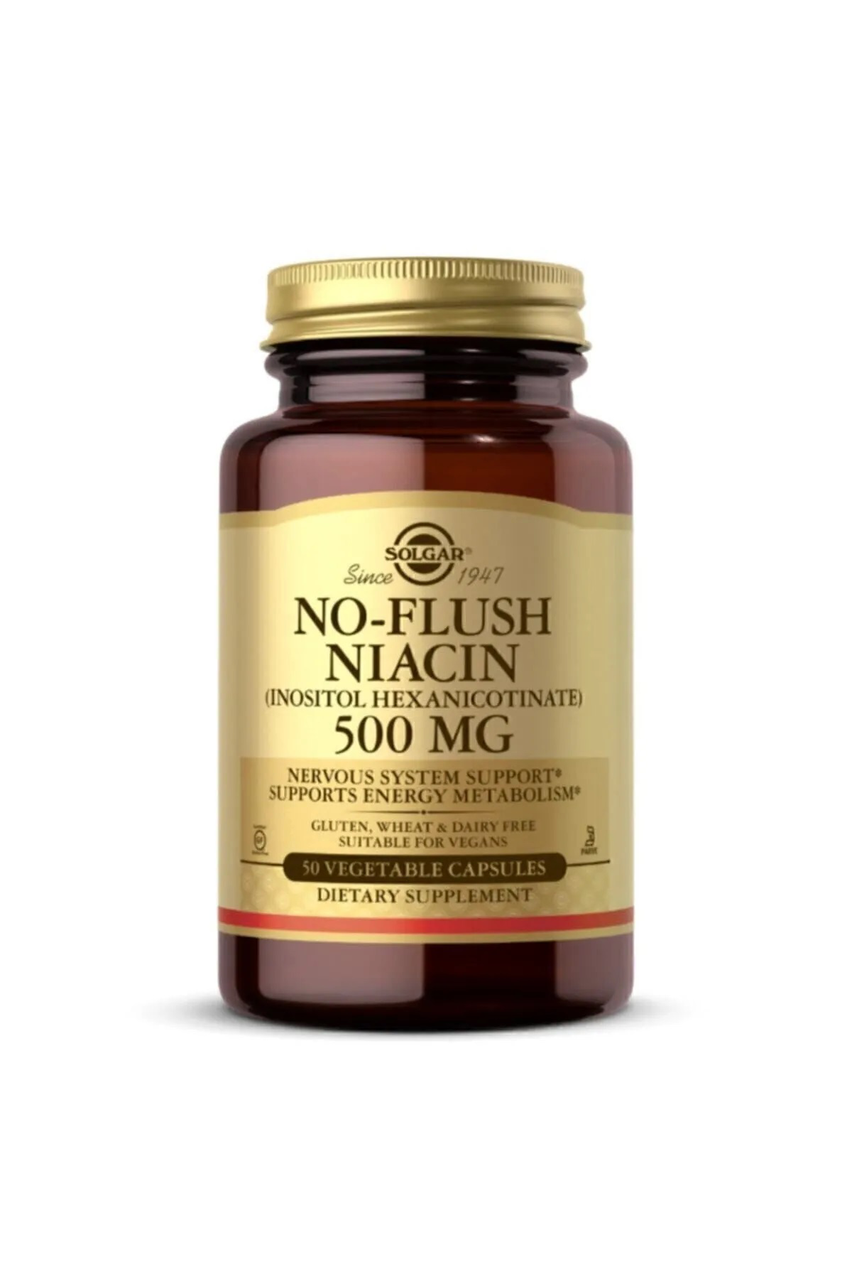 Solgar  No Flush Niacin 500 Mg 50 Kapsül