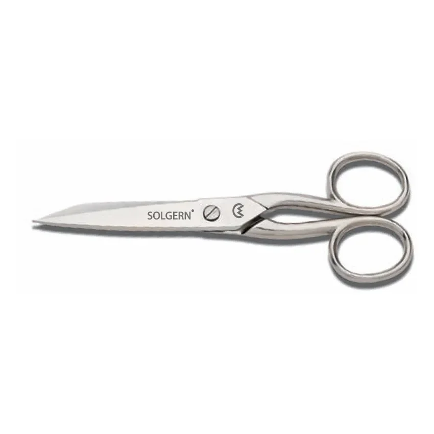 Solgern M-218 Sivri Uçlu İplik Temizleme Makası No: 5,5 İnç / 13,97 Cm - Nikel Kaplama