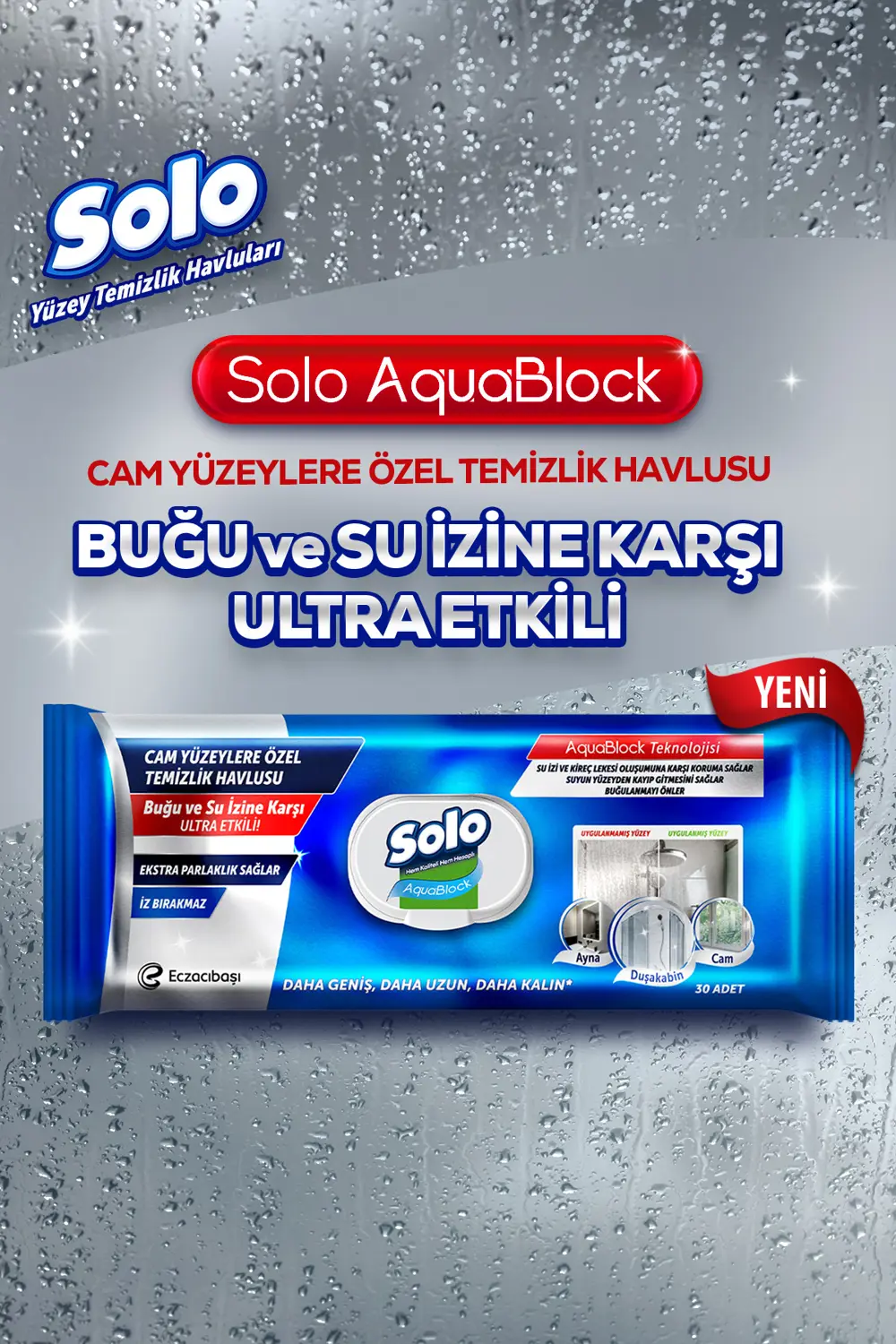 Solo Aquablock Yüzey Temizlik Havlusu 3'lü 90 Yaprak