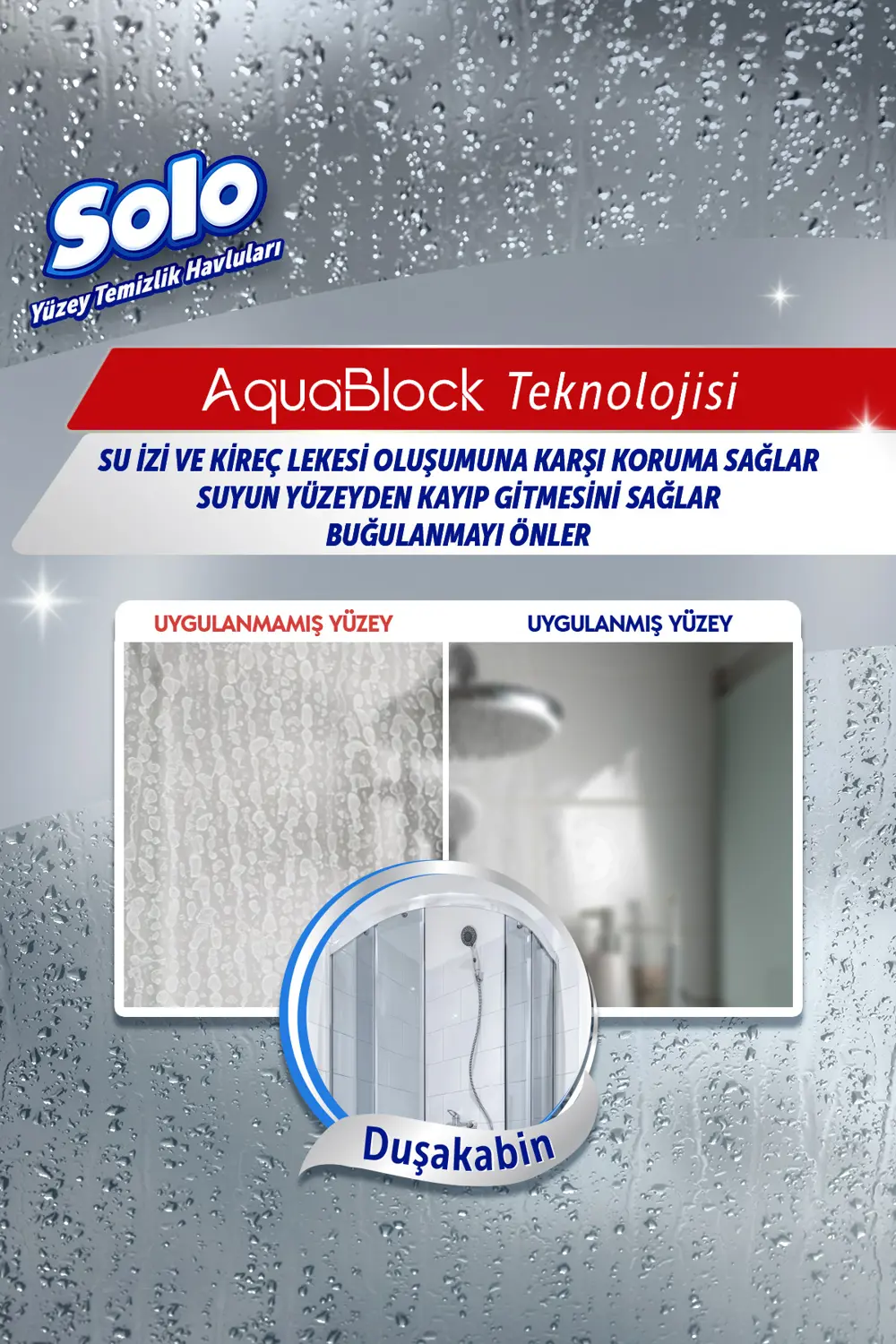 Solo Aquablock Yüzey Temizlik Havlusu 3'lü 90 Yaprak