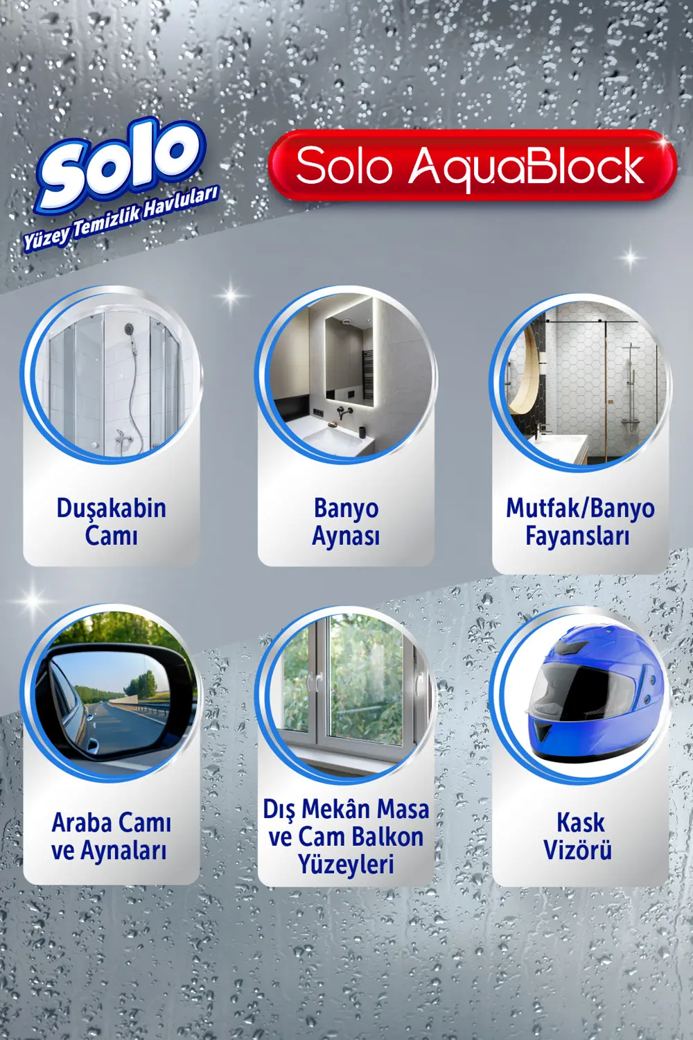 Solo Aquablock Yüzey Temizlik Havlusu 3'lü 90 Yaprak