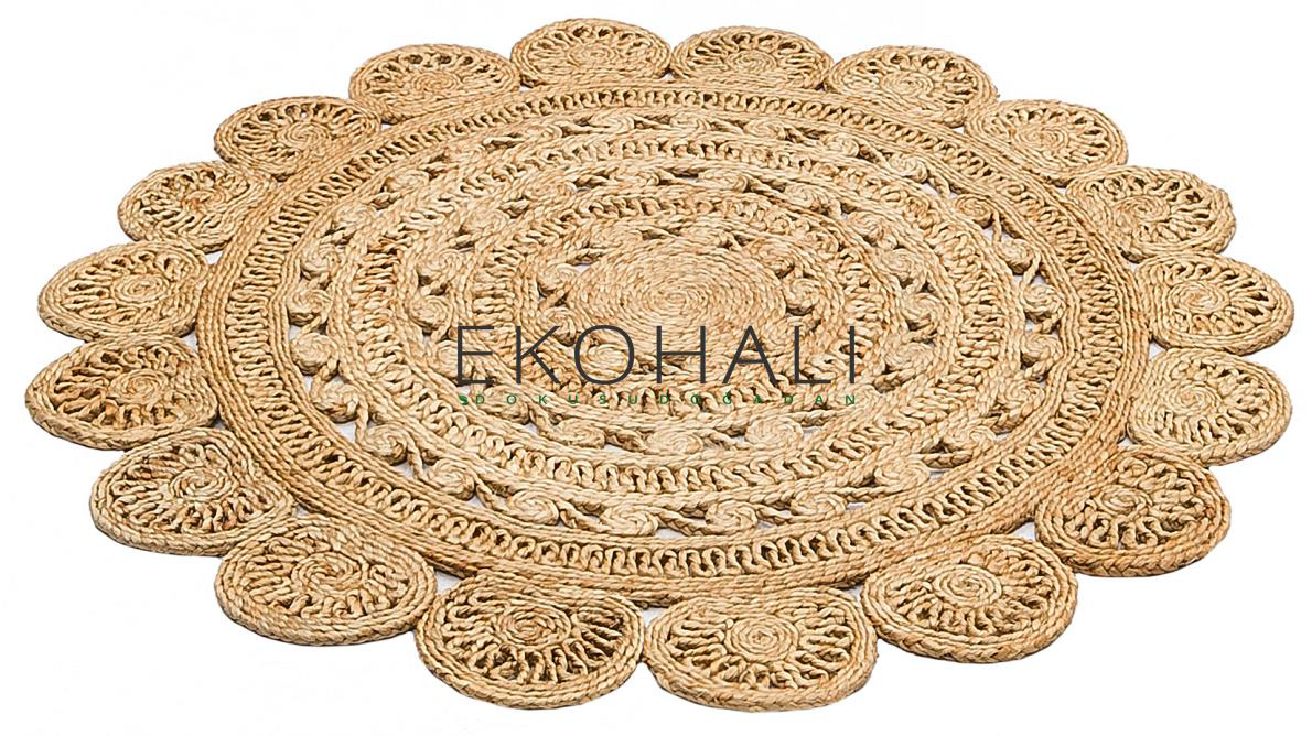 Solo Koleksiyonu Jüt ile üretilen el dokuma sisal kilim CA-105 Dh
