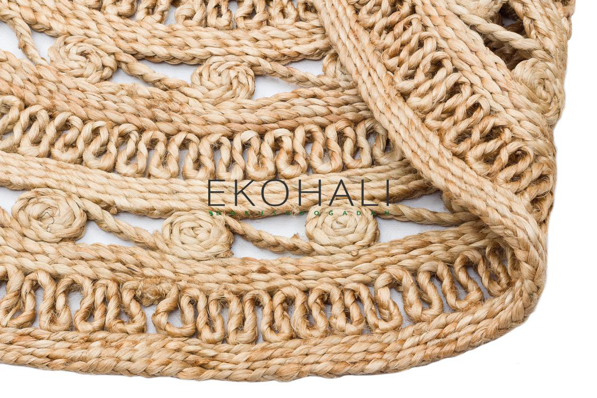 Solo Koleksiyonu Jüt ile üretilen el dokuma sisal kilim CA-106 Dh