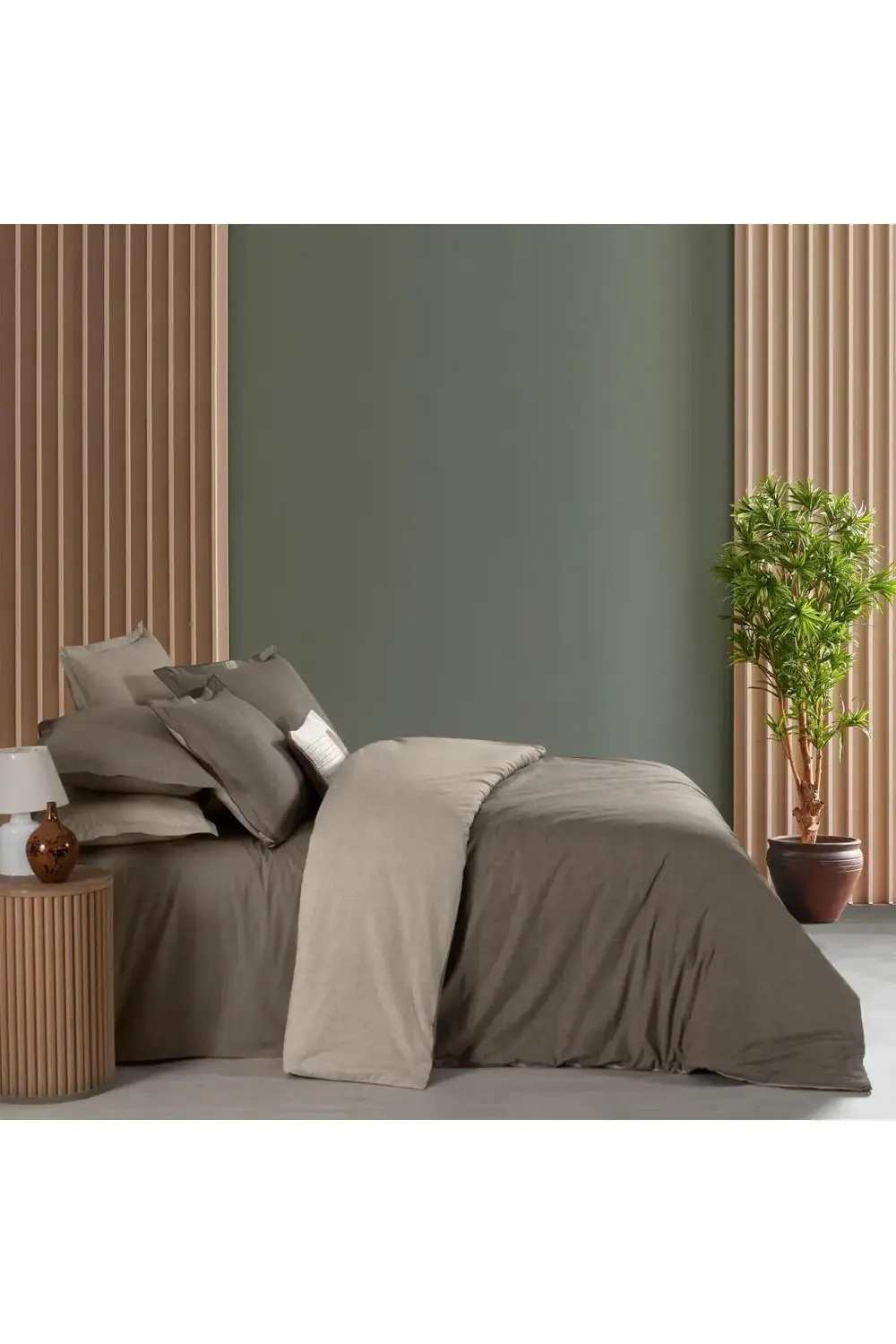 Sarev Solo Tone Tek Kişilik %100 Pamuk Nevresim Takımı Mocha