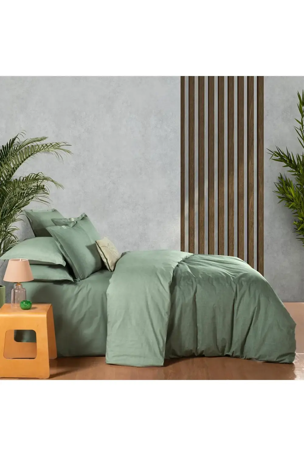 Solo Tone Tek Kişilik %100 Pamuk Nevresim Takımı Yeşil