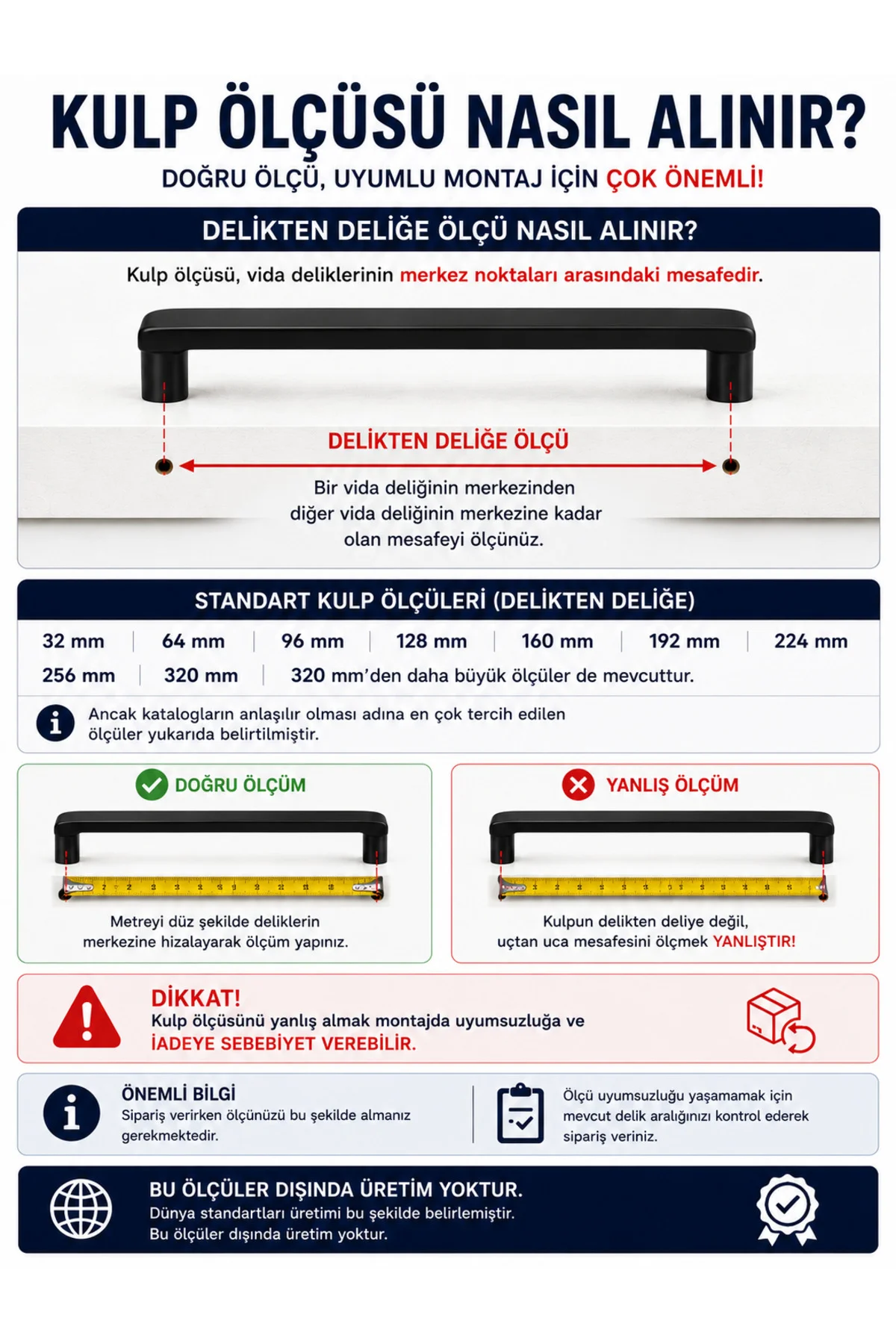 Som Siyah Çekmece Mutfak Dolap Kulpu Kulp Lüx Premium Ağır Metal