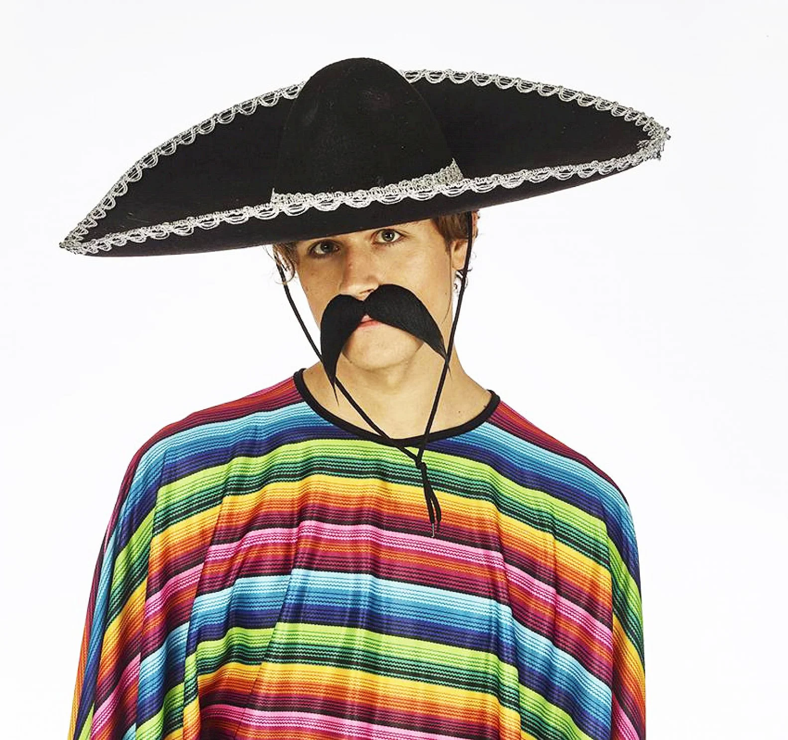 Sombrero Meksika Şapkası - Gümüş Şeritli Mariachi Şapka