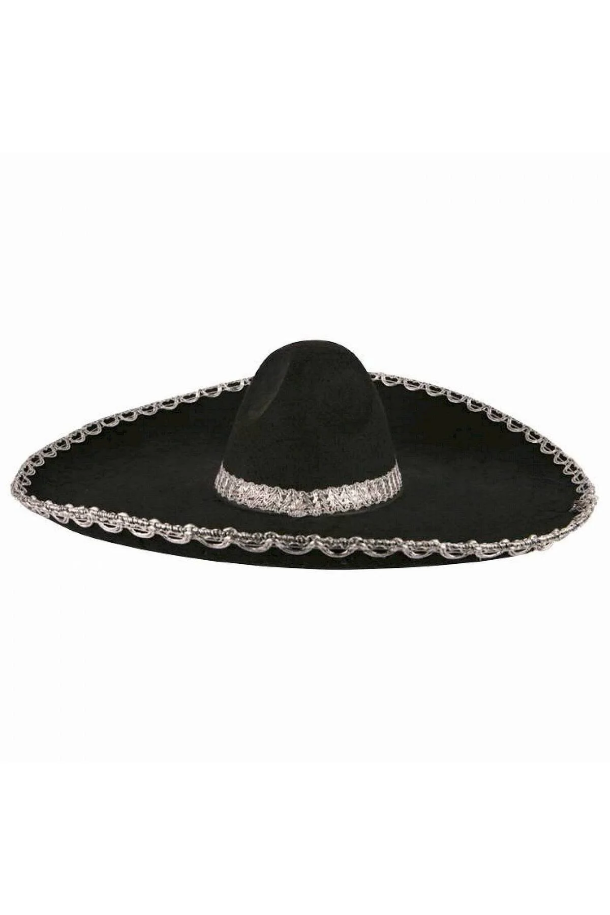 Sombrero Meksika Şapkası Gümüş Şeritli Yetişkin Boy