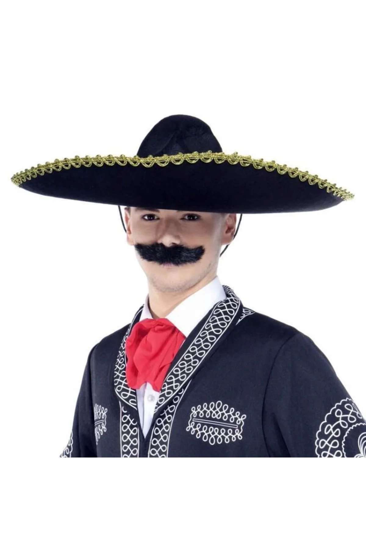 Sombrero Meksika Şapkası Mariachi Altın Şeritli Yetişkin Boy - Görsel 3