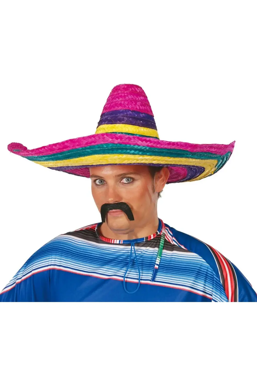 Sombrero Meksika Şapkası Renkli Örme Hasır Yetişkin Boy