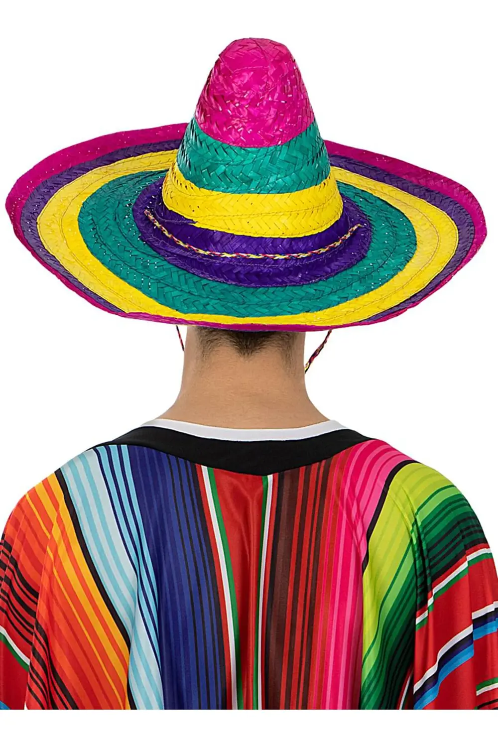 Sombrero Meksika Şapkası Renkli Örme Hasır Yetişkin Boy