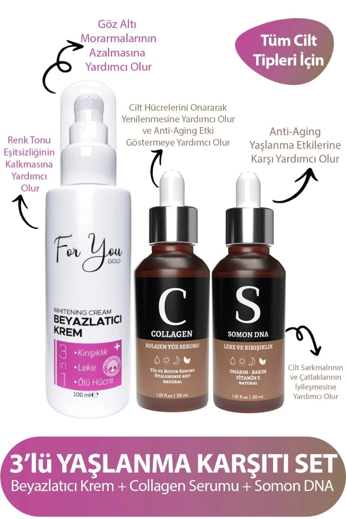 Somon Dna - Collagen Serum - Beyazlatıcı Krem 100 Ml(antiaging Kırışıklık Karşıtı Set) Fiyatı, Yorumları ve Özellikleri