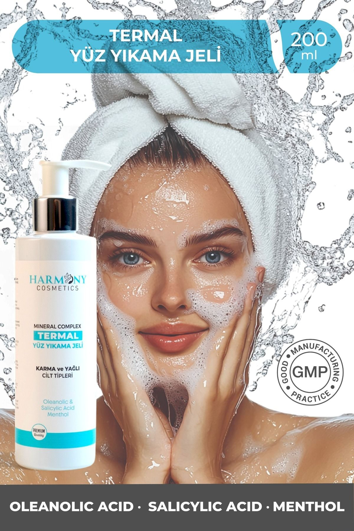Harmony Cosmetics Türkiye Somon Dna Sikilaştirici Serum Termal Yüz Yikama Jeli 2'Li Set