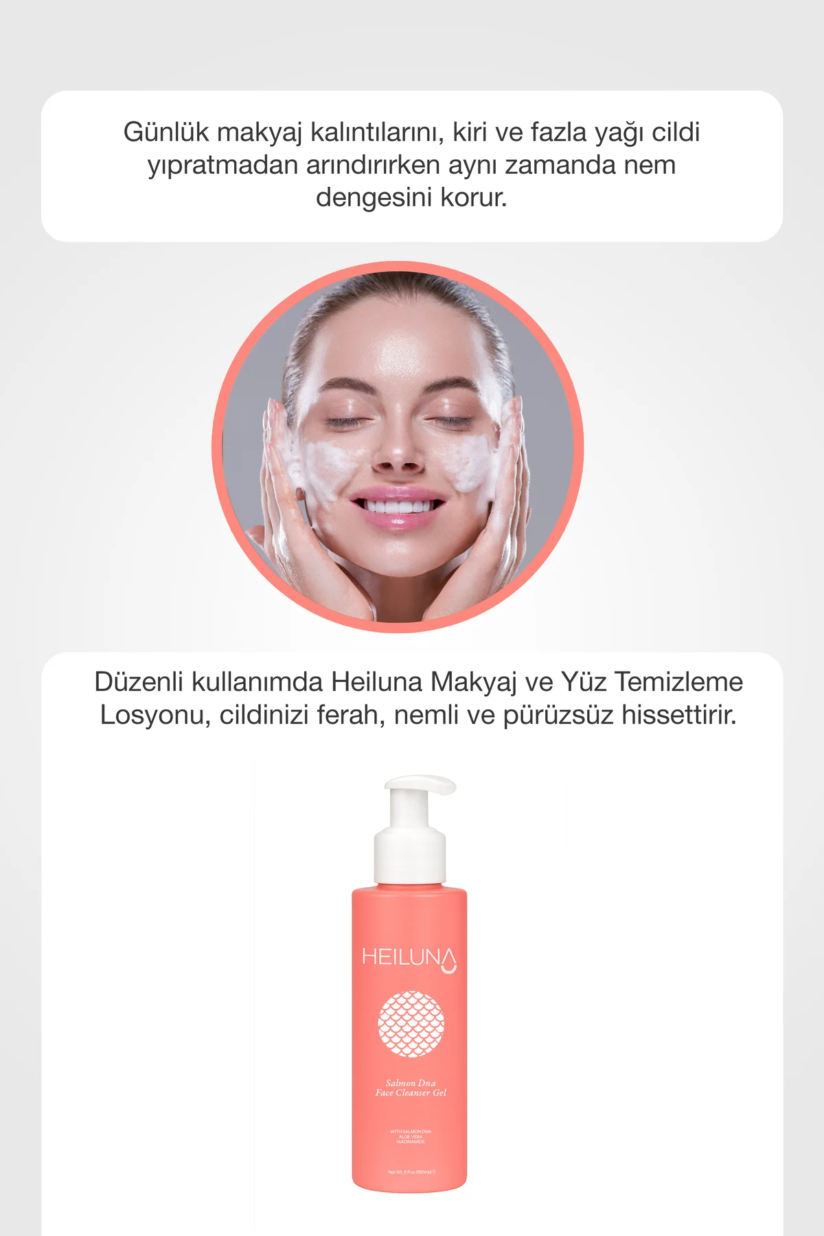 Somon DNA Yüz Temizleme Jeli | Aloe Vera & Niasinamid | 150 ml