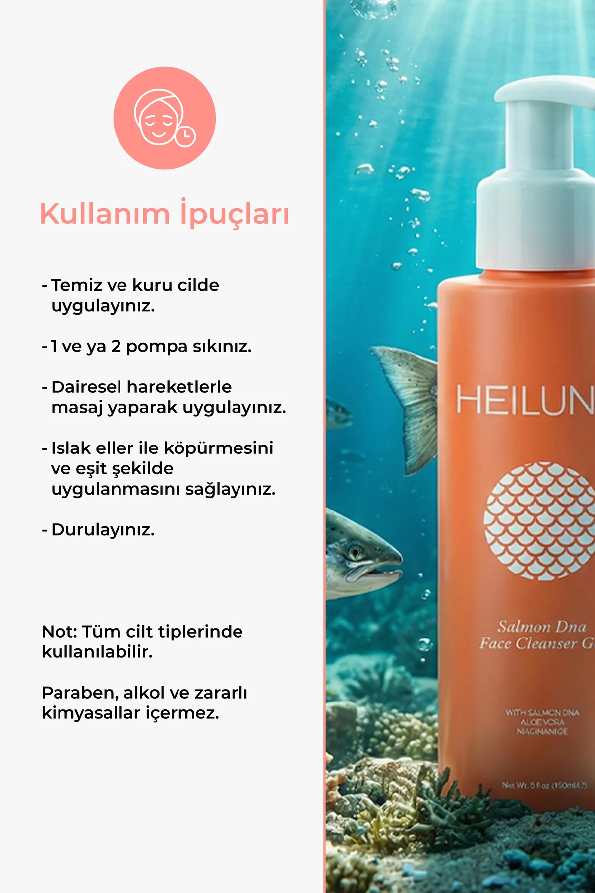 Somon DNA Yüz Temizleme Jeli | Aloe Vera & Niasinamid | 150 ml
