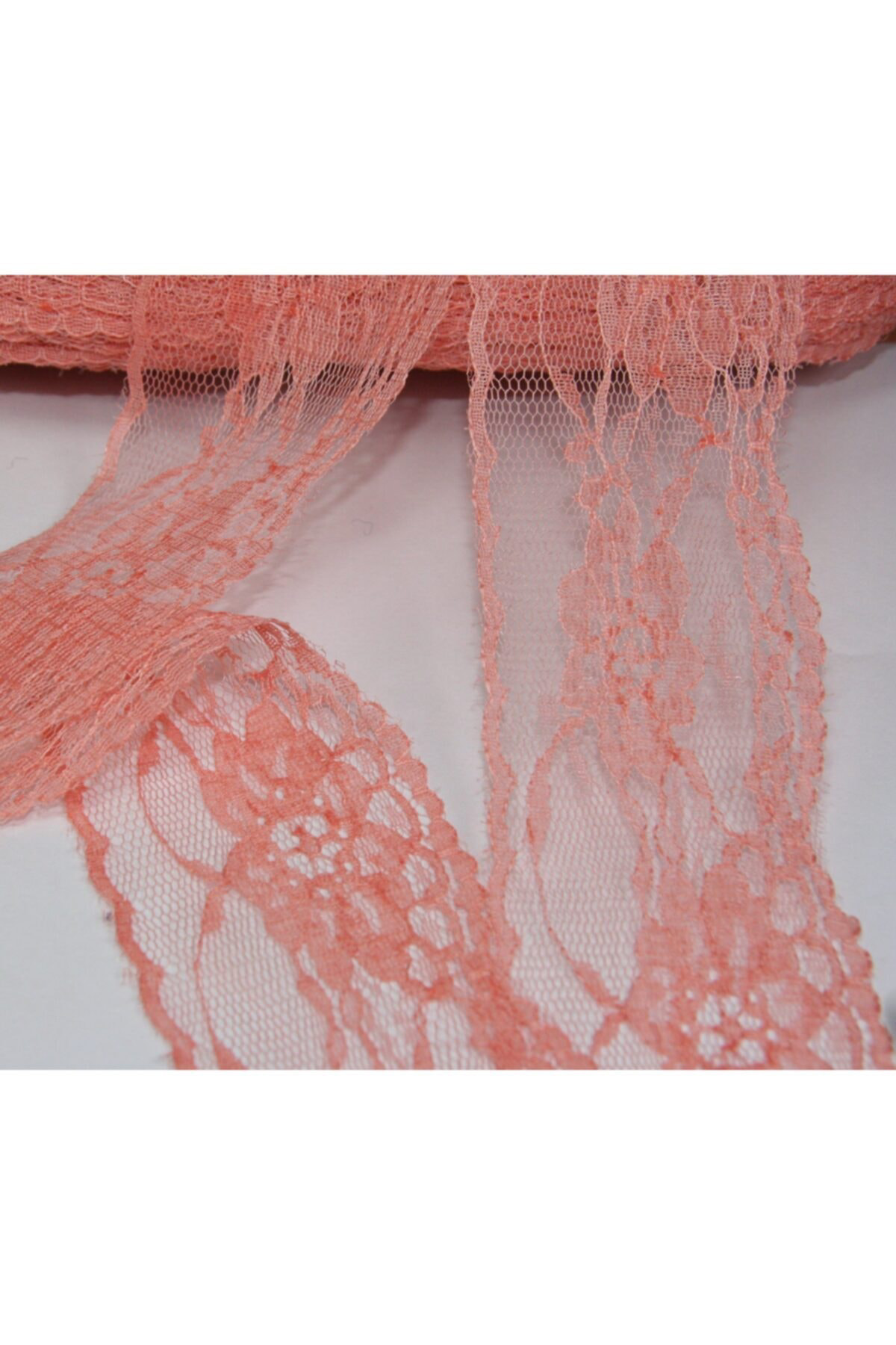 Tuhafiyecimiz Somon Renk Naylon Dantel 5 Mt