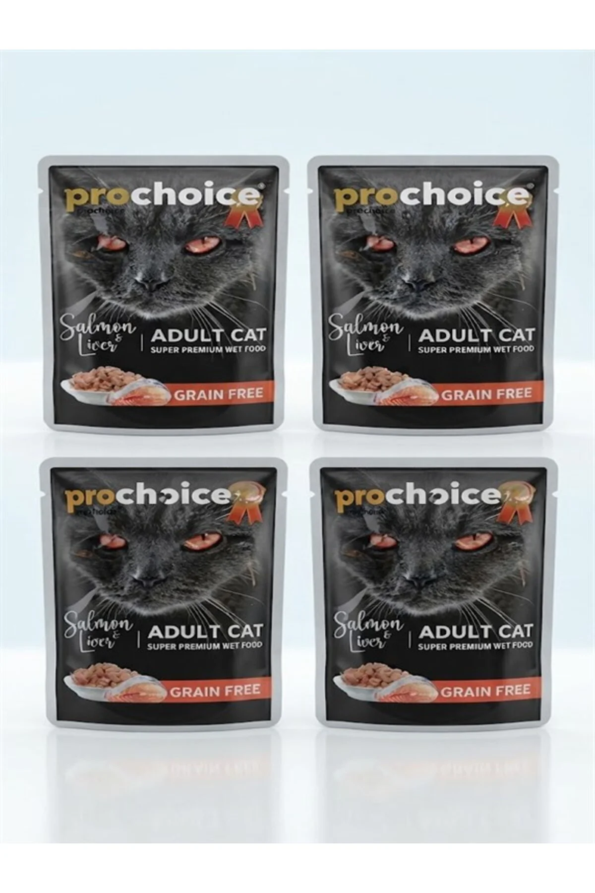 Somon ve Ciğerli Tahılsız Yetişkin Kedi Puşet 85 GR Yaş Mama (4 Adet)