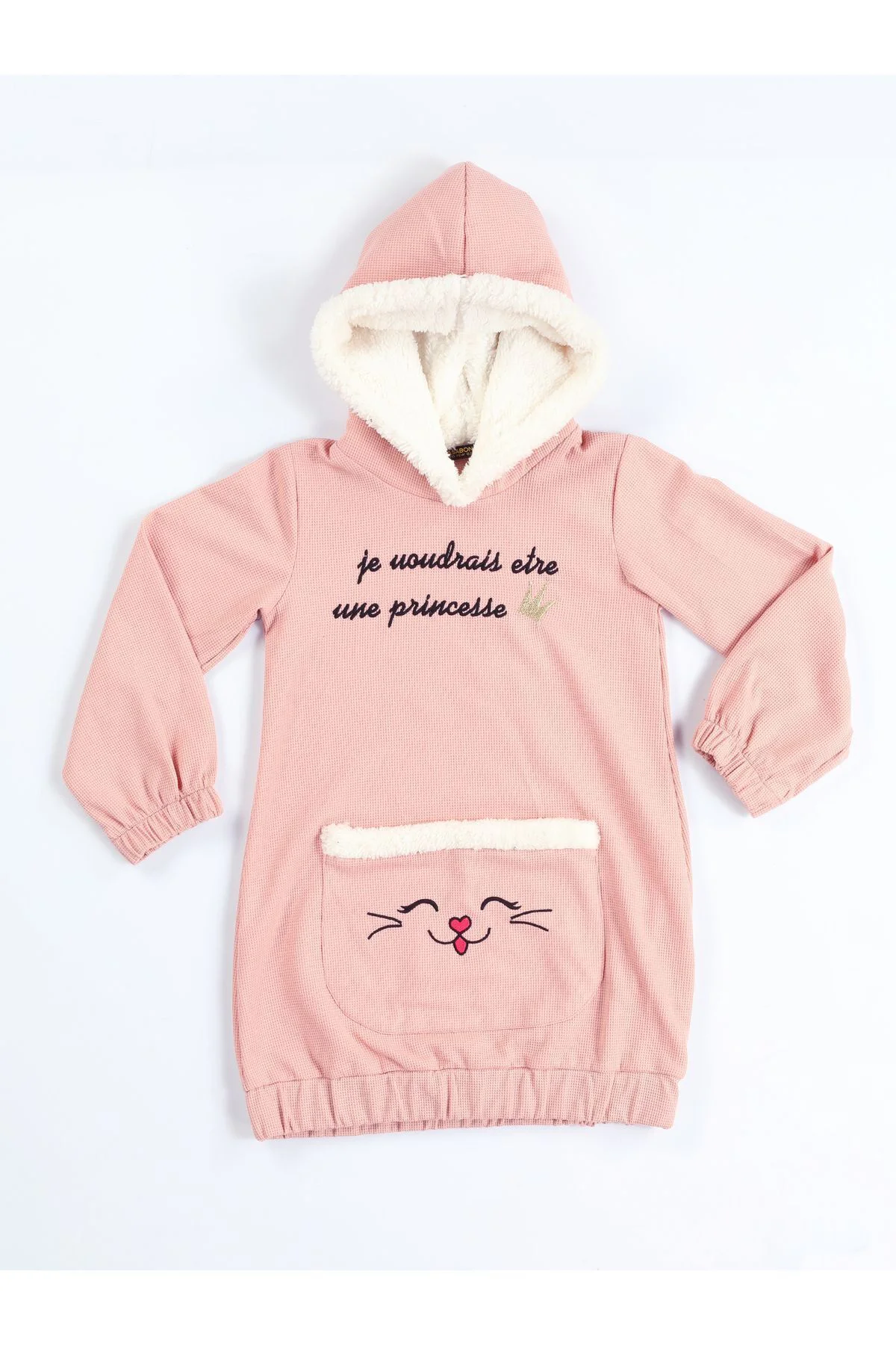 Somon Yumoş Prenses Hoodie Elbise