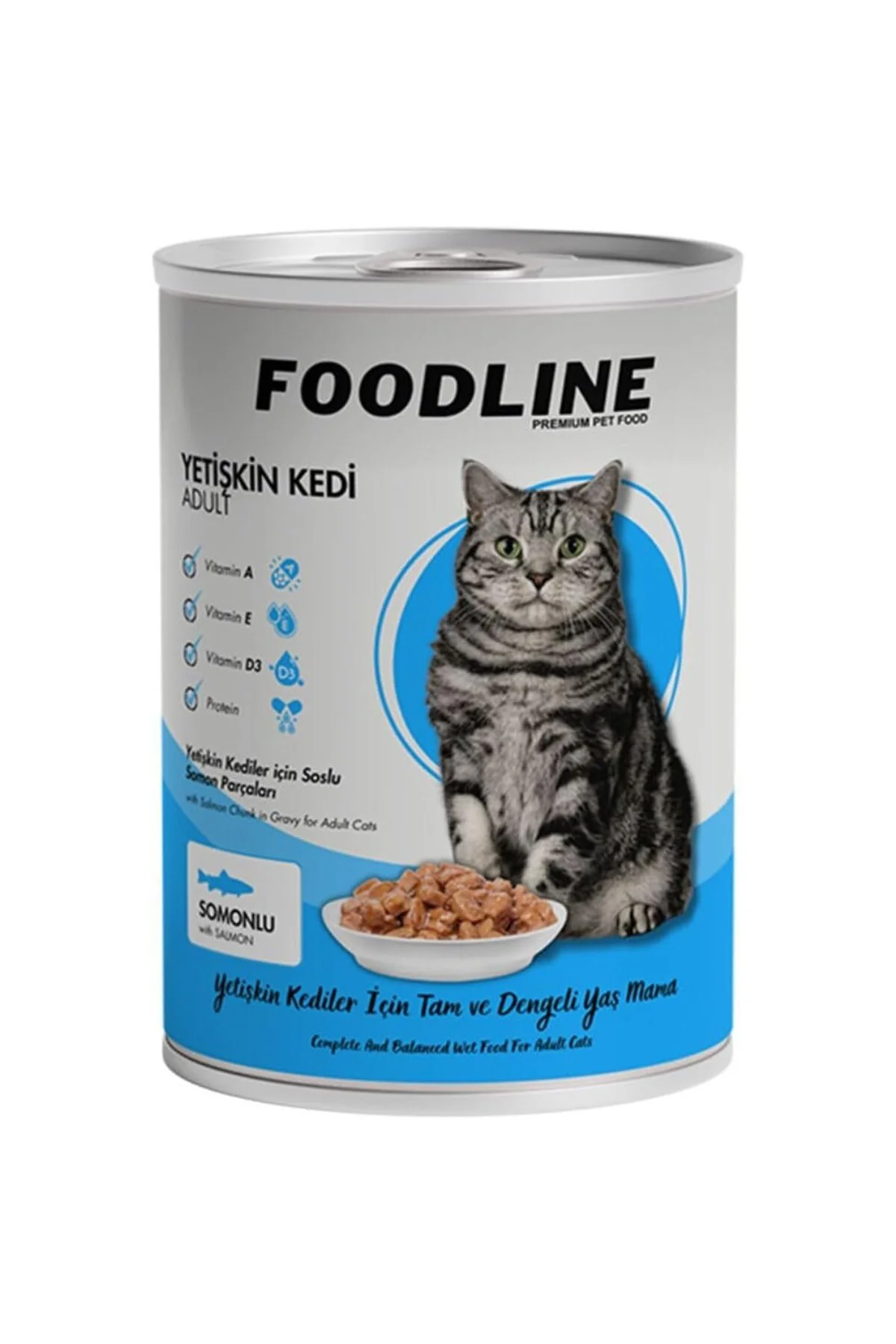 Somonlu Yetişkin Kedi Konservesi 400 Gr x 24 Adet, Gravy Sos İçerisinde Parça Etli